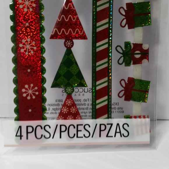 Christmas Sticker Ribbon Tree Gifts Snowflake - Picture 6 of 9
